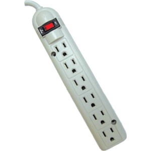 Weltron 6 Outlet Plastic Surge Protector w/ 15ft Cord WSP-600PLF-15