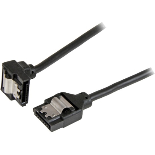 StarTech.com 6in Latching Round SATA to Right Angle SATA Serial ATA Cable LSATARND6R1