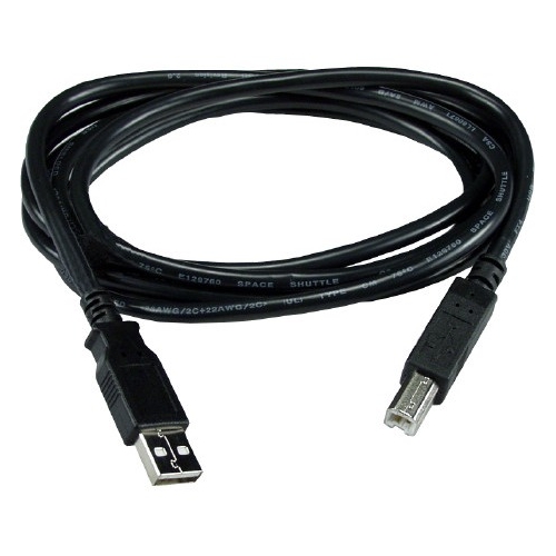 QVS 3-Pack 10ft USB 2.0 High-Speed Type A Male to B Male Black Cable U3AB-10