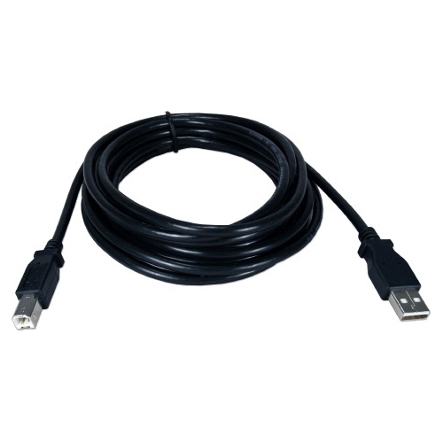 QVS 3-Pack 15ft USB 2.0 High-Speed Type A Male to B Male Black Cable U3AB-15