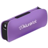 Aluratek 2600 mAh Portable Battery Charger with LED Flashlight - Purple APBL01FV