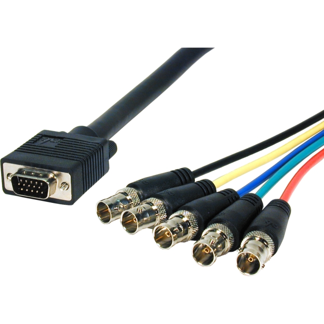 Comprehensive Pro AV/IT Series VGA HD15 Plug to 5 BNC Jacks Cable 2ft VGA15P5BJ2HR
