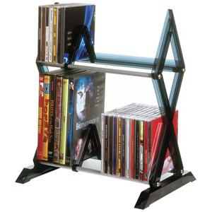 Atlantic Mitsu 2 Tier Media Rack For 52 CDs Or 36 DVDs And Bluray In Smoke 64835193