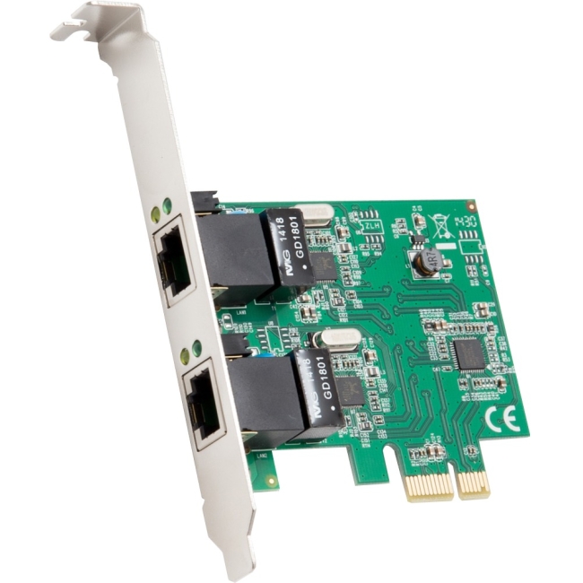 SYBA Multimedia 2-Port Ethernet PCIe x1 Card SD-PEX24041