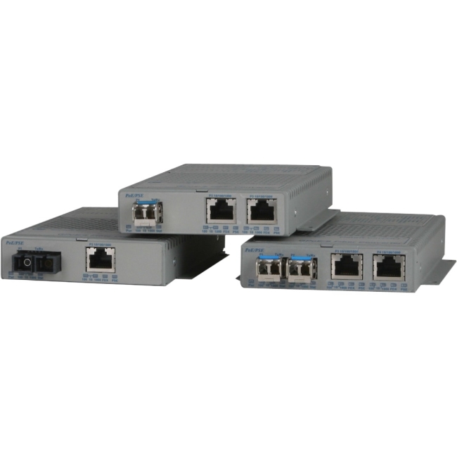 Omnitron Gigabit Media Converter Power over Ethernet (PoE/PoE+) 9419-1-11 9419-1-x