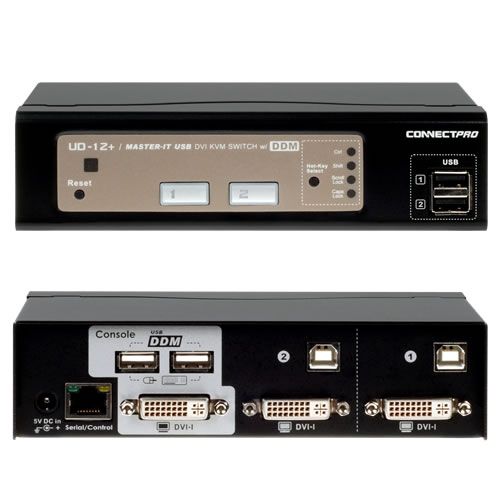 Connectpro 2-port DVI KVM with Cables UD-12-PLUS Kit UD-12-PLUS-KIT