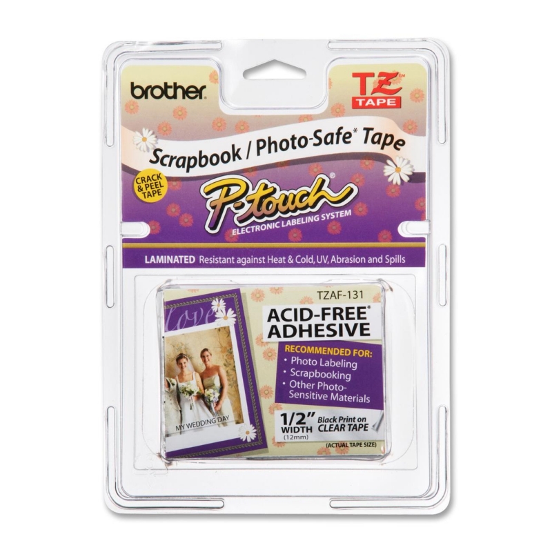 Brother Black on Clear Adhesive Tape TZE-AF131 BRTTZEAF131