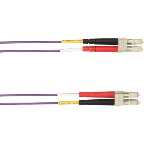 Black Box 8-m, LC-LC, 50-Micron, Multimode, Plenum, Violet Fiber Optic Cable FOCMP50-008M-LCLC-VT