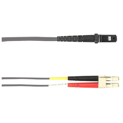 Black Box 3-m, LC-MTRJ, 62.5-Micron, Multimode, PVC, Gray Fiber Optic Cable FOCMR62-003M-LCMT-GR