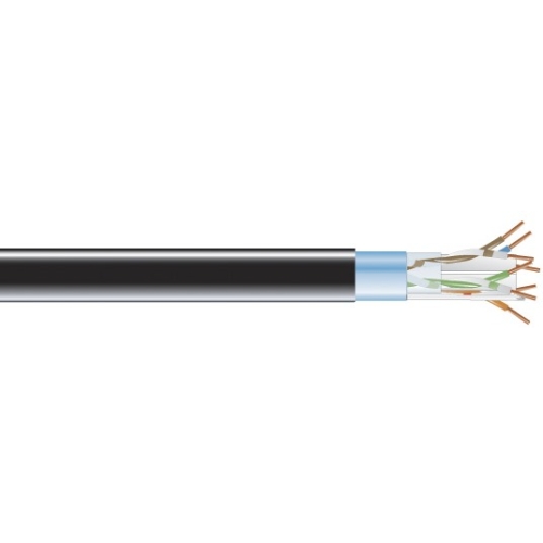 Black Box CAT6 400-MHz Shielded Solid Bulk Cable (F/UTP), PVC, 1000-ft. (304.8-m), Black EVNSL0608A-1000