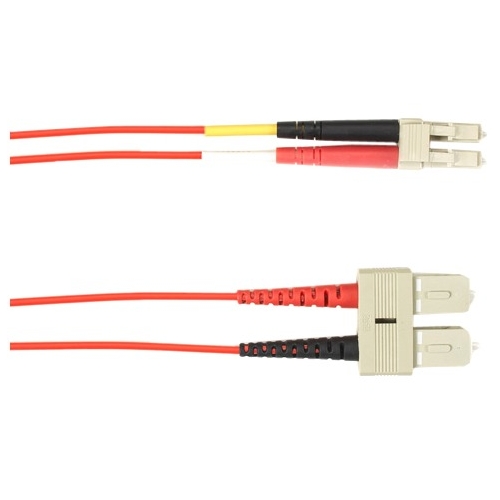 Black Box 3-m, SC-LC, 50-Micron, Multimode, Plenum, Red Fiber Optic Cable FOCMP50-003M-SCLC-RD