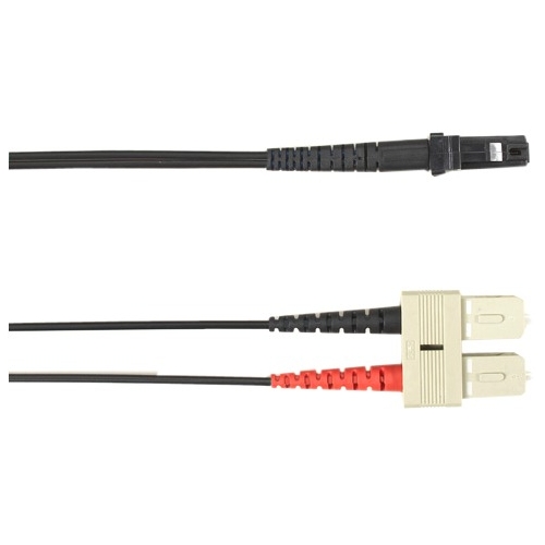 Black Box 3-m, SC-MTRJ, 50-Micron, Multimode, Plenum, Black Fiber Optic Cable FOCMP50-003M-SCMT-BK
