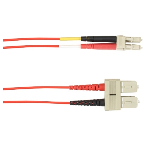 Black Box 5-m, SC-LC, 50-Micron, Multimode, Plenum, Red Fiber Optic Cable FOCMP50-005M-SCLC-RD