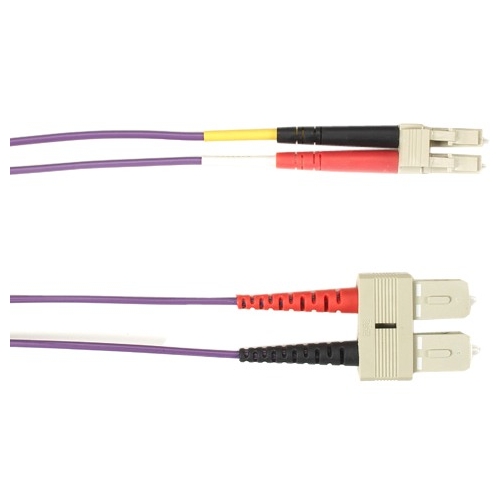 Black Box 5-m, SC-LC, 50-Micron, Multimode, Plenum, Violet Fiber Optic Cable FOCMP50-005M-SCLC-VT