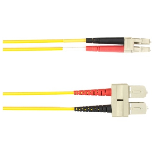 Black Box 3-m, SC-LC, 62.5-Micron, Multimode, PVC, Yellow Fiber Optic Cable FOCMR62-003M-SCLC-YL