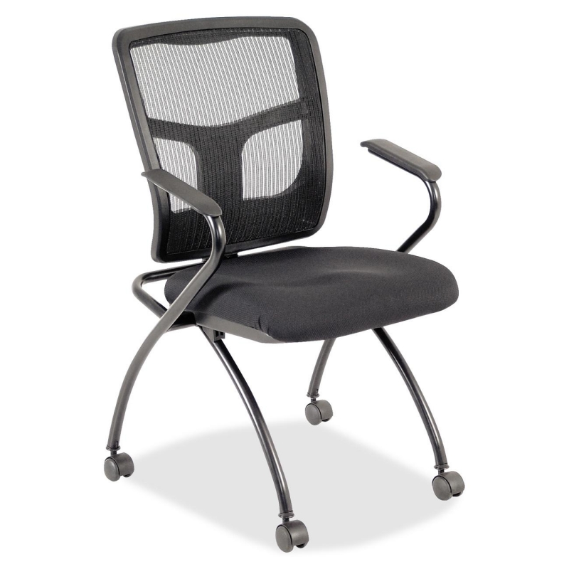 Lorell Mesh Back Fabric Seat Nesting Chairs 84374 LLR84374