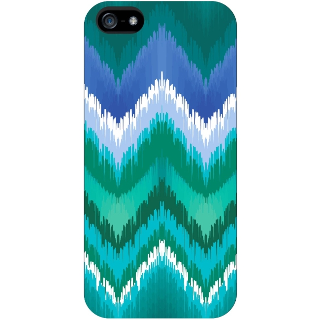 OTM iPhone 5 White Glossy Case Bold Collection, Teal/Blue IP5V1WG-BLD-04