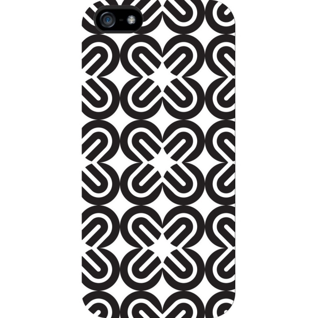 OTM iPhone 5 White Glossy Case Black/White Collection, Mirrors IP5V1WG-BOW-01