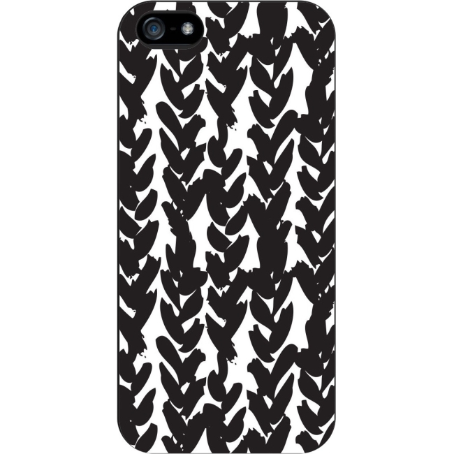 OTM iPhone 5 White Glossy Case Black/White Collection, Hearts IP5V1WG-BOW-03
