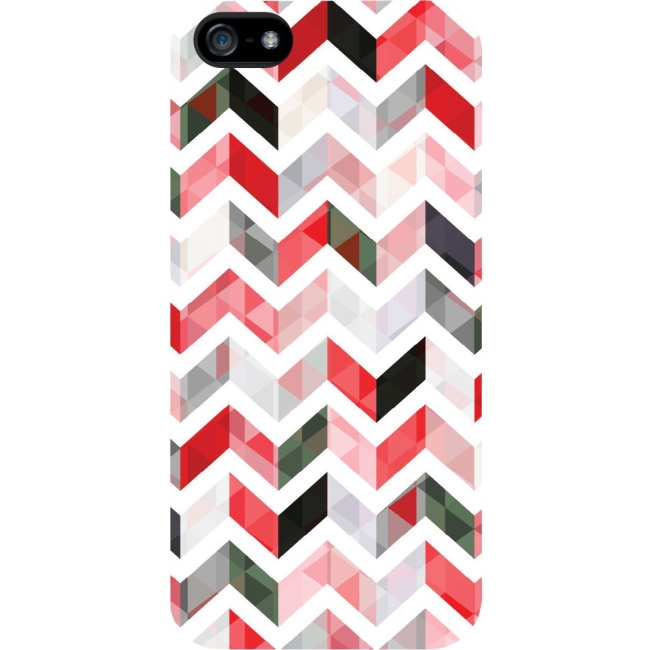 OTM iPhone 5 White Glossy Case Ziggy Collection, Red IP5V1WG-ZGY-02