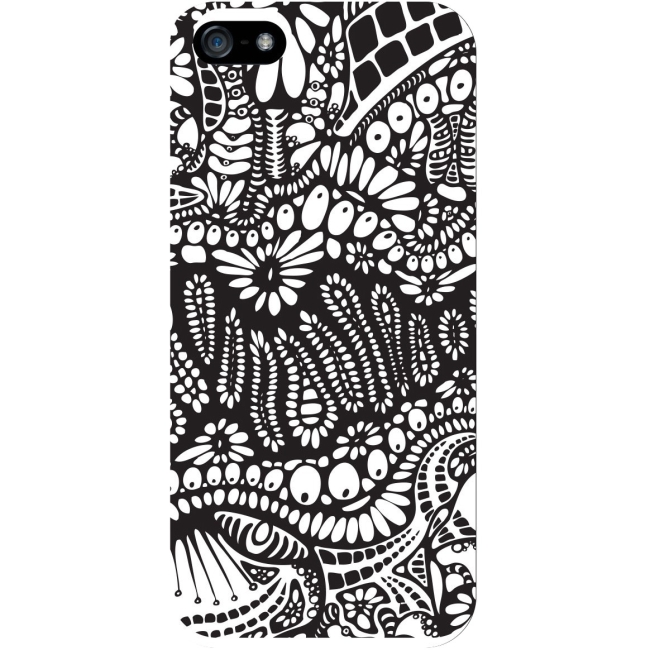 OTM iPhone 5 White Glossy Case New Age Collection, Paisley IP5V1WG-AGE-04