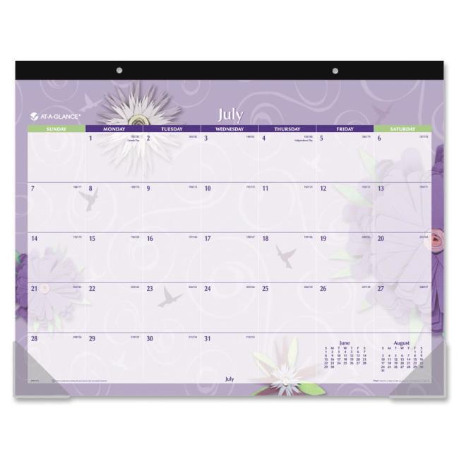 At-A-Glance Paper Flowers Academic Calendar Desk Pad 5035A AAG5035A