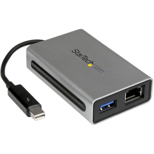 StarTech.com Thunderbolt to Gigabit Ethernet plus USB 3.0 - Thunderbolt Adapter TB2USB3GE