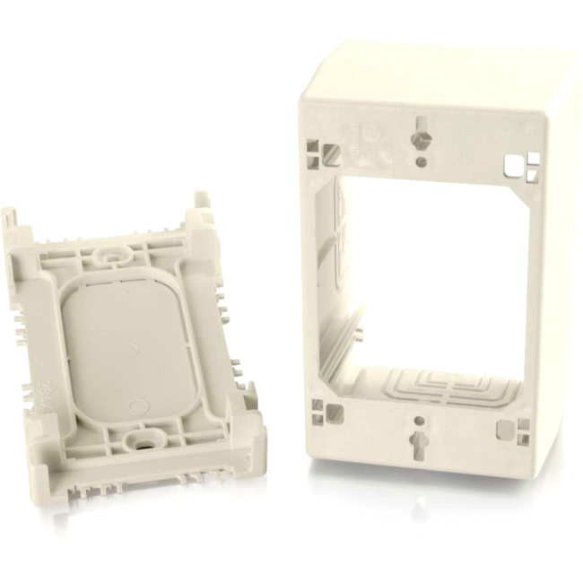 C2G Wiremold Uniduct Single Gang Extra Deep Junction Box Ivory 16041