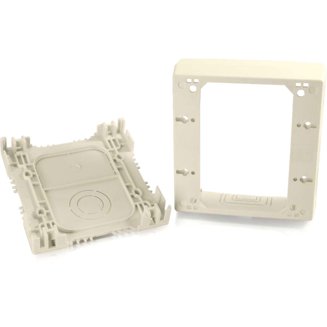 C2G Wiremold Uniduct Double Gang Deep Junction Box Ivory 16044
