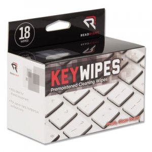 Read Right KeyWipes Keyboard & Hand Cleaner Wet Wipes, 5 x 6 7/8, 18/Box REARR1233 RR1233