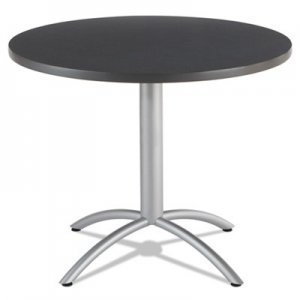 Iceberg CafeWorks Table, 36 dia x 30h, Graphite Granite/Silver ICE65628 65628