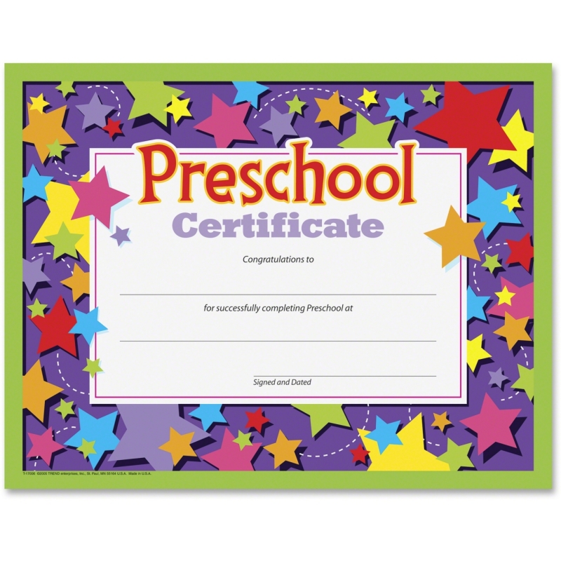 TREND Preschool Certificate T-17006 TEPT17006