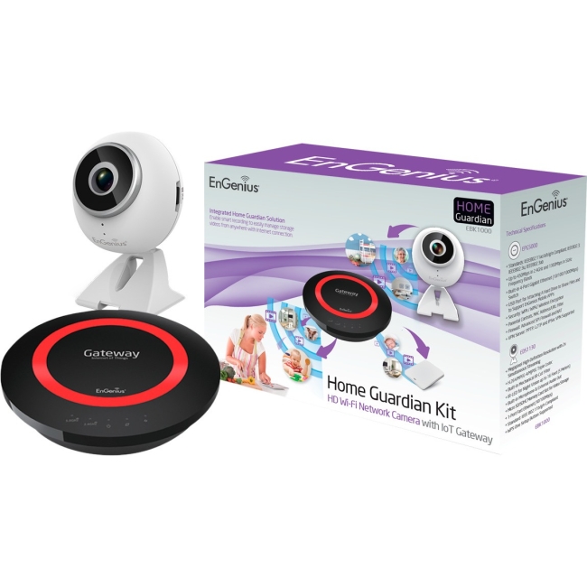 EnGenius Home Guardian Kit with HD720P IP Camera and Dual Band IoT Gateway EBK1000