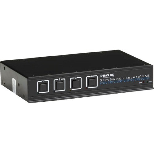 Black Box ServSwitch Secure KVM Switch with USB, EAL4+ Certified, DVI, 4-Port SW4008A-USB-EAL