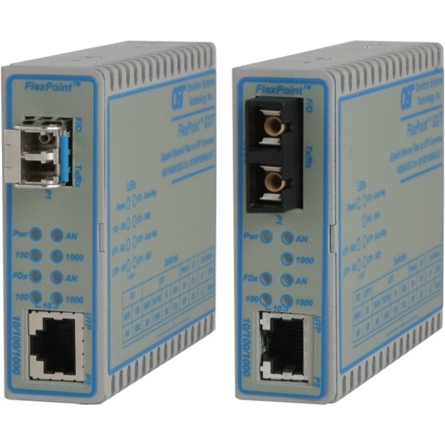 Omnitron 10/100/1000 Copper to 100/1000X Fiber Ethernet Media Converter 4700-2 4700-2-x