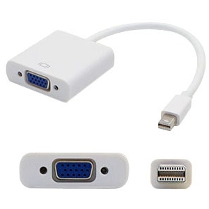 AddOn 5 pack of 8in Mini-DisplayPort Male to VGA Female White Adapter Cable MDISPLAYPORT2VGAW-5PK