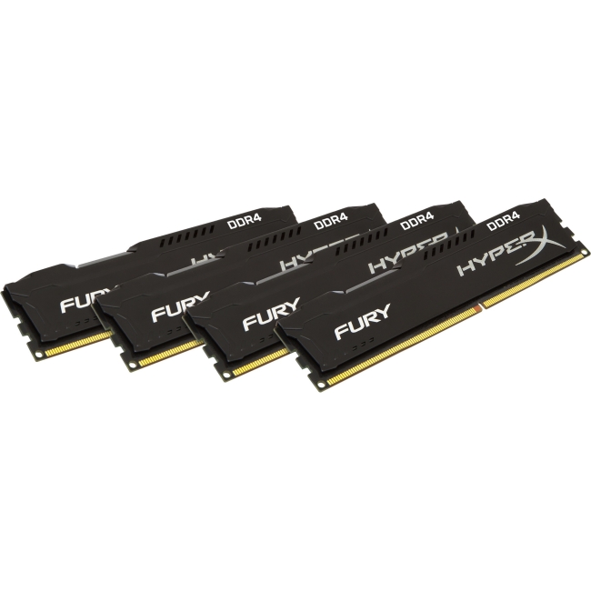 Kingston HyperX FURY Memory Black - 16GB Kit (4x4GB) - DDR4 2666MHz HX426C15FBK4/16