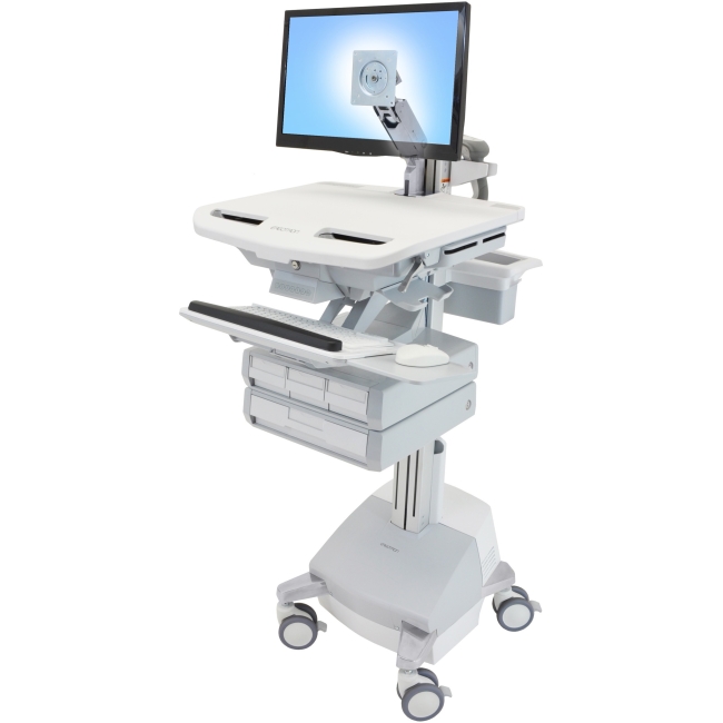 Ergotron StyleView Cart with LCD Arm, SLA Powered, 4 Drawers SV44-1241-1