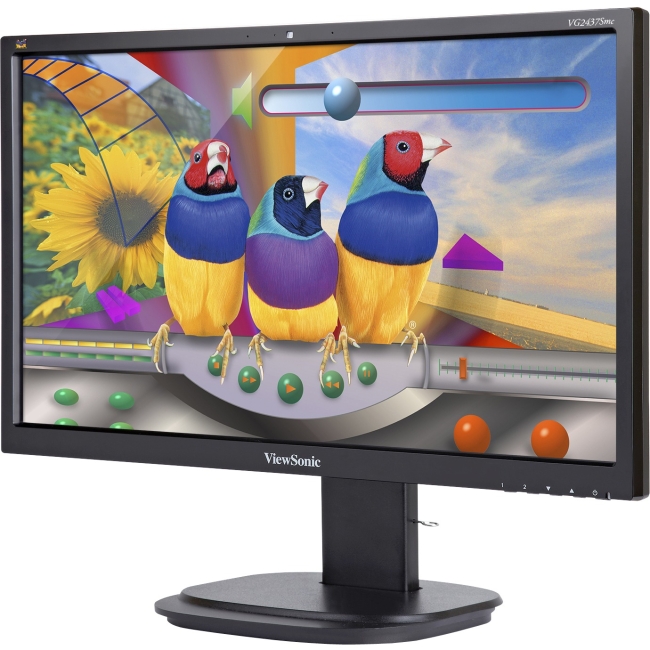 Viewsonic 24" (23.6" Viewable) Full HD Ergonomic LED Monitor with Integrated Webcam VG2437Smc