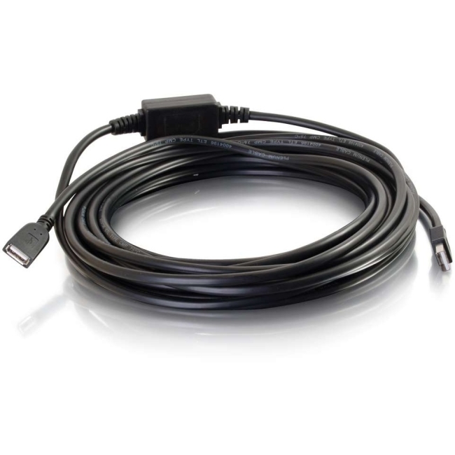 C2G 32ft USB A Male to A Female Active Extension Cable - Plenum, CMP-Rated 39011