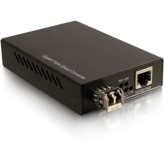 C2G 10/100/1000 Base-TX to 1000Base LC Gigabit Media Converter 26632