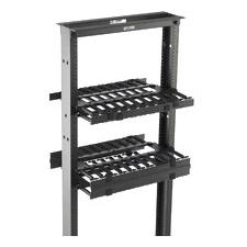B-Line Rack-Mounted Double Sided Horizontal Manager W/ Cover, 19" Width, 1U, Flat Black SB87019D1FB