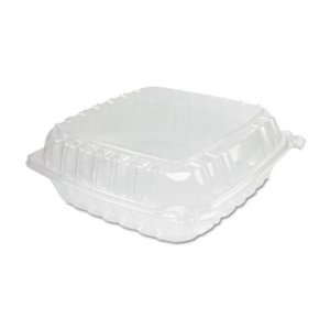 Dart ClearSeal Plastic Hinged Container, Large, 9x9-1/2x3, Clear, 100/Bag DCCC95PST1 DCC C95PST1