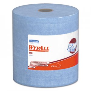 WypAll* X90 Cloths, Jumbo Roll, 11 1/10 x 13 2/5, Denim Blue, 450/Roll, 1 Roll/Carton KCC12889