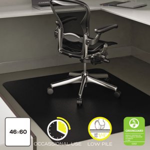 deflecto EconoMat Occasional Use Chair Mat for Low Pile Carpet, 46 x 60, Rectangular, BK DEFCM11442FBLK CM11442FBLK