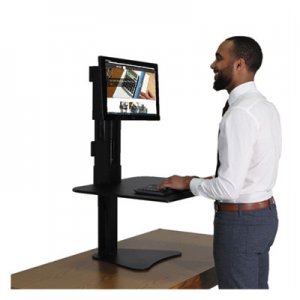 Victor High Rise Collection Sit-Stand Desk Converter, 28 x 23 x 15 1/2, Black VCTDC300 DC300