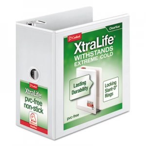 Cardinal XtraLife ClearVue Non-Stick Locking Slant-D Binder, 6" Cap, 11 x 8 1/2, White CRD26360 26360