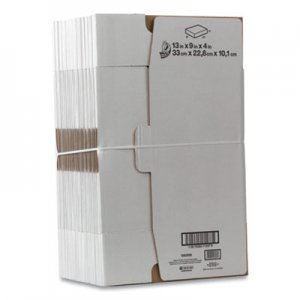 Duck Self-Locking Shipping Boxes, 13l x 9w x 4h, White, 25/Pack DUC1147639 1147639