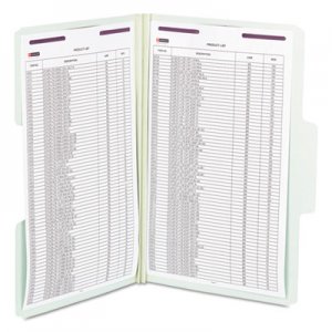 Smead SuperTab Folders with SafeSHIELD Fasteners, 1/3 Cut, Legal, Gray/Green, 25/Box SMD19981 19981