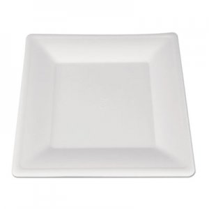 SCT ChampWare Molded Fiber Tableware, Square, 10 x 10, White, 500 per Carton SCH18640 SCH 18640